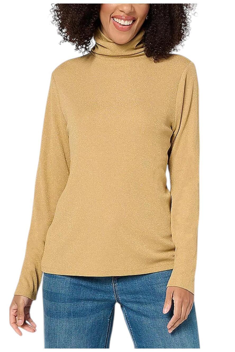 Isaac Mizrahi Live! Women's Apres Shimmer Knit Turtleneck Fawn - Regular